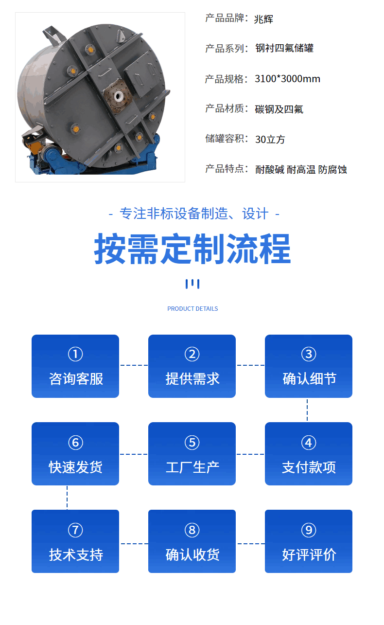 鋼襯四氟儲存罐